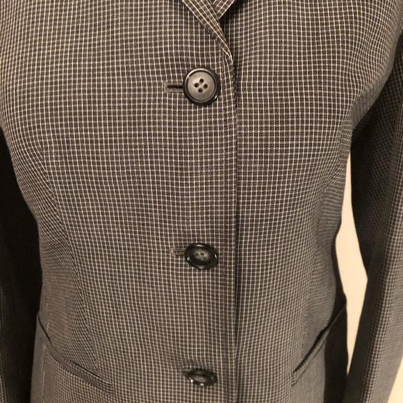Ann Taylor 0p Grey mini check pantsuit new - Picture 2 of 6
